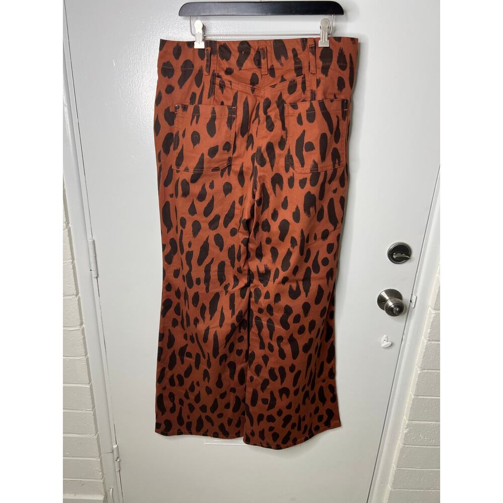 Anthropologie Maeve The Junie High-Rise Wide-Leg Flare Jeans Brown NEW ~ Size 33 - Picture 6 of 10